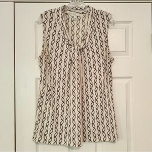 EUC Banana Republic Sleeveless Knotted Chain Print Top L